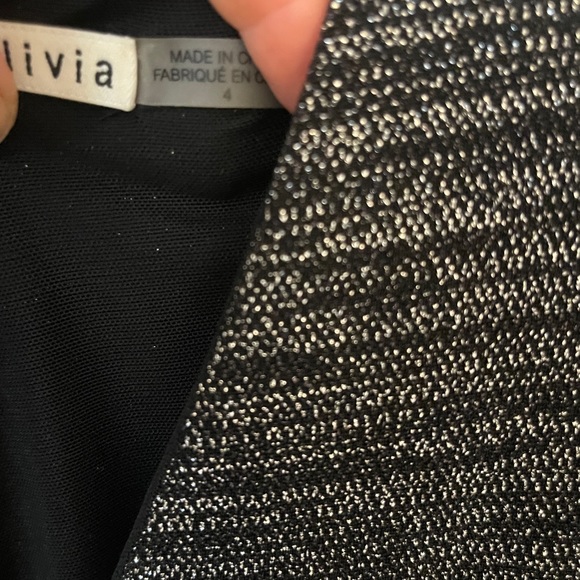 Alice & Olivia, NWOT, size 4, black/grey faux wrap dress - Picture 8 of 10